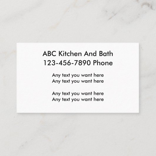 Home Remodeling Visitekaartje (Achterkant)