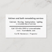 Home Remodellering Service Visitekaartje (Achterkant)