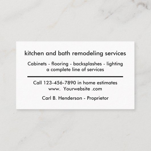 Home Remodellering Service Visitekaartje