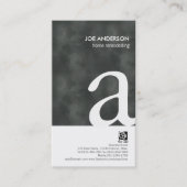 Home Remodelling Grunge Bold Monogram BusinessCard Visitekaartje (Voorkant)