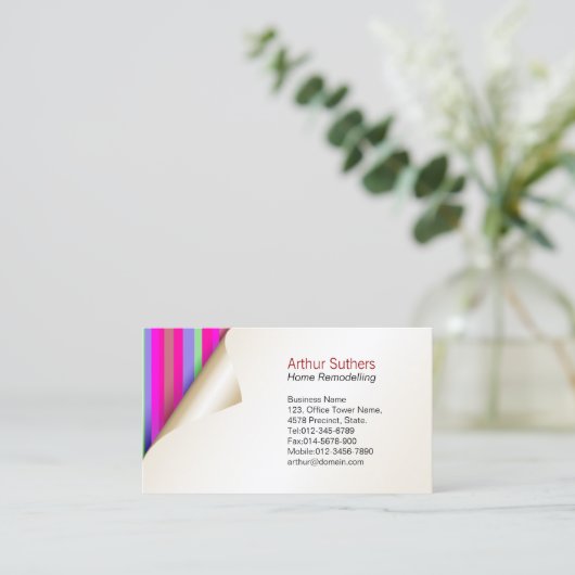 Home Remodelling Visitekaartje Kleur Wallpaper (Staand voorkant)
