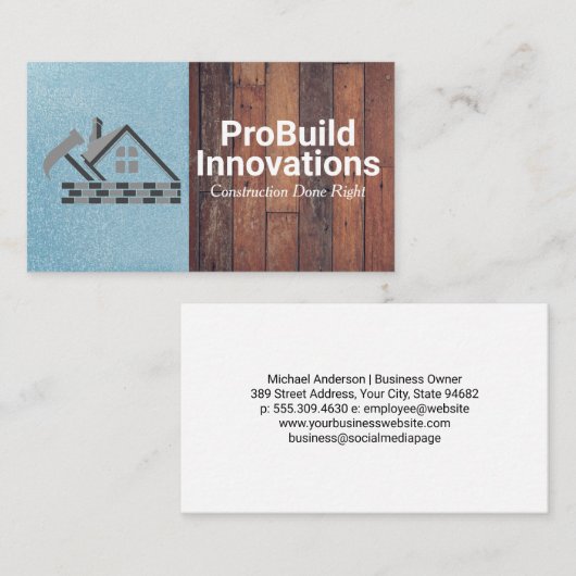 Home Renovatie Herstel Logo | aannemer Visitekaartje (Voorkant / Achterkant)