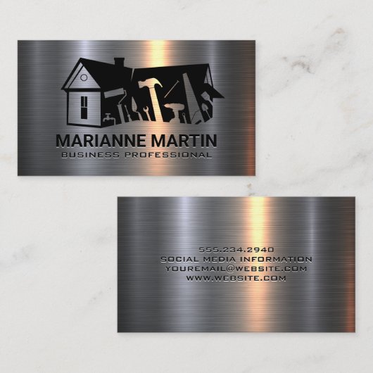 Home Renovaties | Bouwgereedschap | Kleur Visitekaartje (Voorkant / Achterkant)