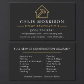 Home Renovation Contractor Builder Black Gold Visitekaartje