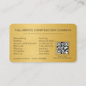 Home Renovation QR Code Metallic Visitekaartje (Achterkant)