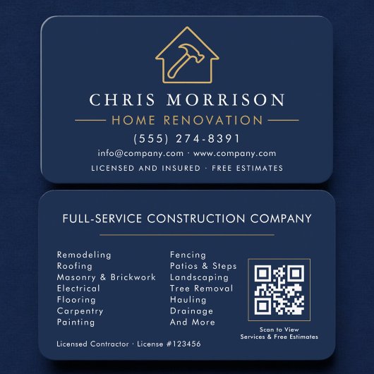 Home Renovation QR Code Professional Visitekaartje