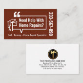 Home Repair Bubble Speech Builder Visitekaartje (Voorkant / Achterkant)