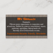 Home Repair.Handyman.Remodeling.Carpenter.Painter Visitekaartje (Achterkant)