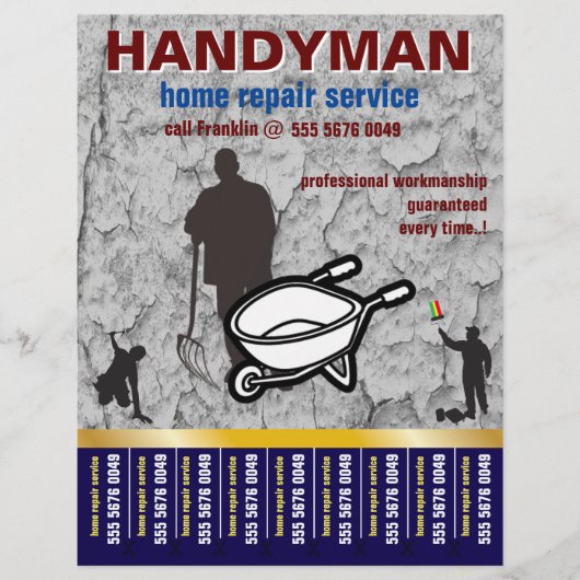 Home Repair Handyman Service Small Business Flyer (Voorkant)
