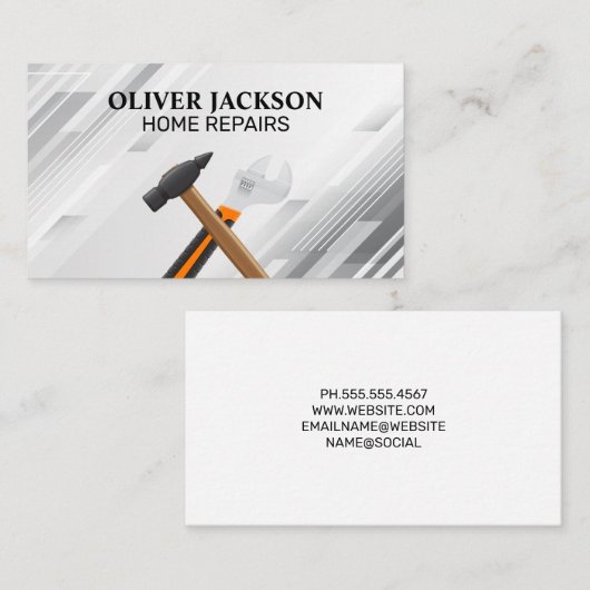 Home Repair Tools | Hammers | Wrenches | Hammers Visitekaartje (Voorkant / Achterkant)