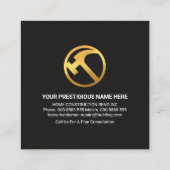 Home Repair Tools Wood Building Silhouette Vierkante Visitekaartje (Achterkant)