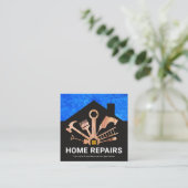 Home Repair Tools Wood Building Silhouette Vierkante Visitekaartje (Staand voorkant)