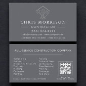 Home Repairs Contractor Gray Silver QR Code Visitekaartje