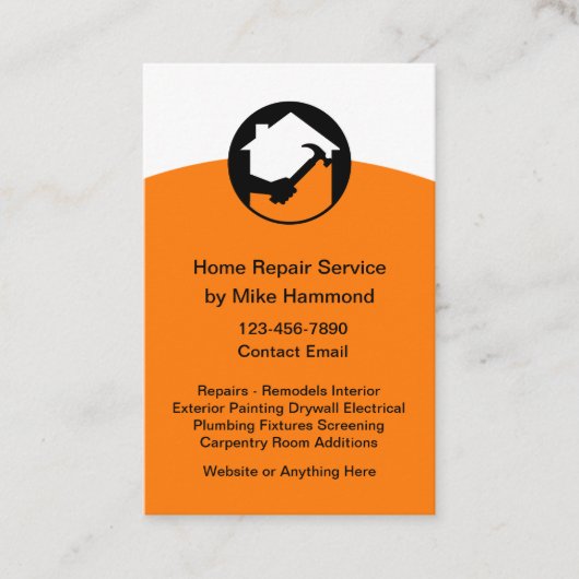 Home Reparatie Bouw Visitekaartjes (Voorkant)