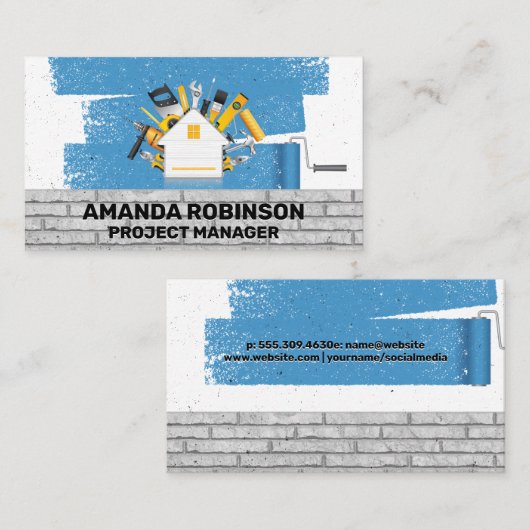 Home Reparatie | Gereedschap | Verf | bakstenen mu Visitekaartje (Voorkant / Achterkant)