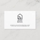Home Reparatie Hammer Logo | Marmeren metalen rand Visitekaartje (Achterkant)