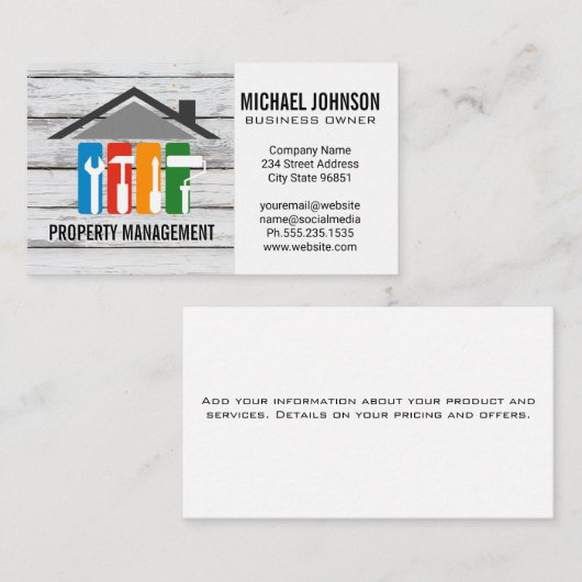 Home Reparatie Logo | hoofdaannemer Visitekaartje (Voorkant / Achterkant)