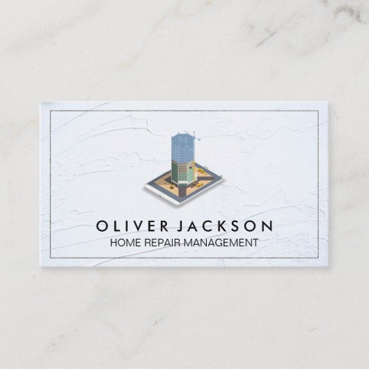 Home Reparatie | makelaar | wolkenkrabber Visitekaartje (Voorkant)