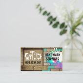 Home Reparaties Brick Wall Paint Splatter Visitekaartje (Staand voorkant)