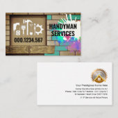 Home Reparaties Brick Wall Paint Splatter Visitekaartje (Voorkant / Achterkant)