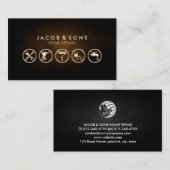 Home Reparaties Gouden Iconen Bruin Grunge Textuur Visitekaartje (Voorkant / Achterkant)