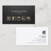 Home Reparaties Gouden Iconen Geborsteld Metaal Te Visitekaartje (Voorkant / Achterkant)