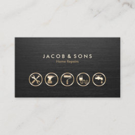 Home Reparaties Gouden Iconen Geborsteld Metaal Te Visitekaartje