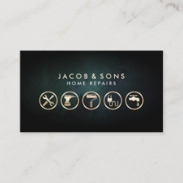 Home Reparaties Gouden Iconen Turquoise Grunge Tex Visitekaartje