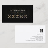Home Reparaties Gouden Iconen Zwart Metaal Textuur Visitekaartje (Voorkant / Achterkant)