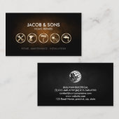 Home Reparaties Gouden Pictogrammen Koper Grunge Visitekaartje (Voorkant / Achterkant)