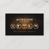 Home Reparaties Gouden Pictogrammen Koper Grunge Visitekaartje (Voorkant)