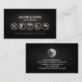 Home Reparaties Gouden Pictogrammen Metalen Grunge Visitekaartje (Voorkant / Achterkant)