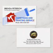 Home Reparaties Schilderij Handyman Worker Visitekaartje (Voorkant / Achterkant)