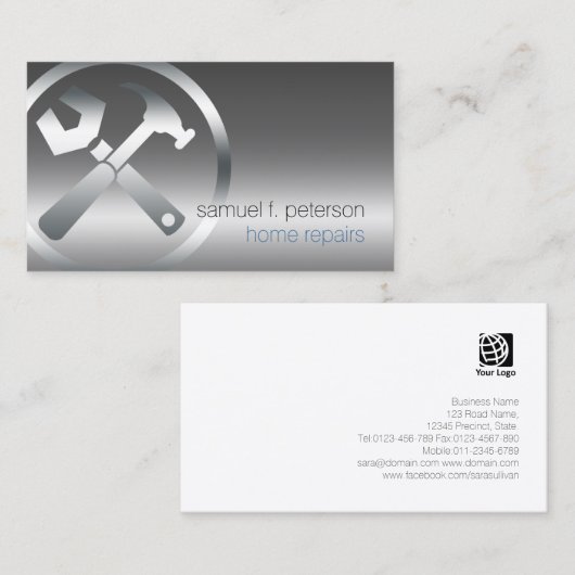 Home Reparaties Vet Chrome Reparatie Gereedschap I Visitekaartje (Voorkant / Achterkant)