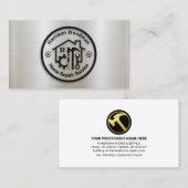 Home Repareert Circle On Silver Foil Visitekaartje (Voorkant / Achterkant)