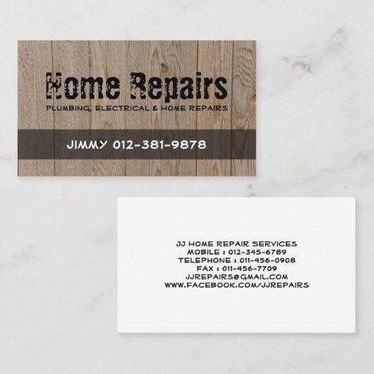 Home Repareert Handyman Visitekaartje (Voorkant / Achterkant)