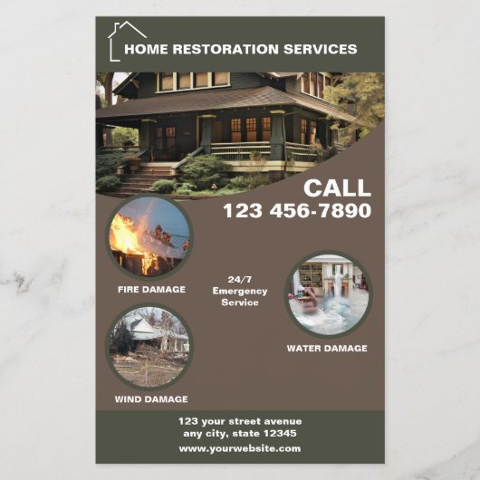 Home Restoration Services Flyer (Voorkant)