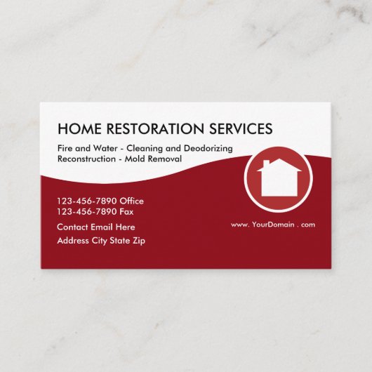 Home Restoration Services Visitekaartje (Voorkant)
