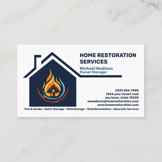 Home Restoration Services Visitekaartje (Voorkant)