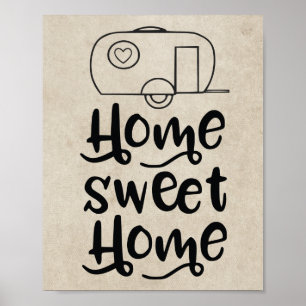 Home Retro RV Camper Decor Poster