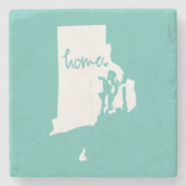 Home Rhode Island - Aangepaste kleur Stenen Onderzetter (Voorkant)