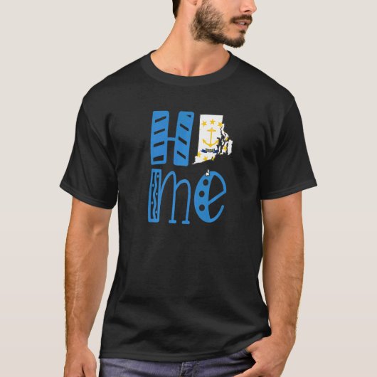 Home Rhode Island in blokletters T-shirt (Voorkant)