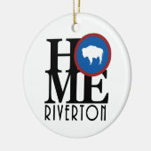 HOME Riverton Wyoming Keramisch Ornament (Links)