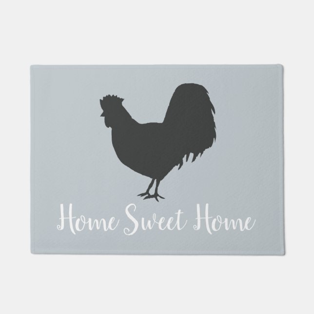 Home Rooster Grey Vloermat Deurmat (Voorkant)