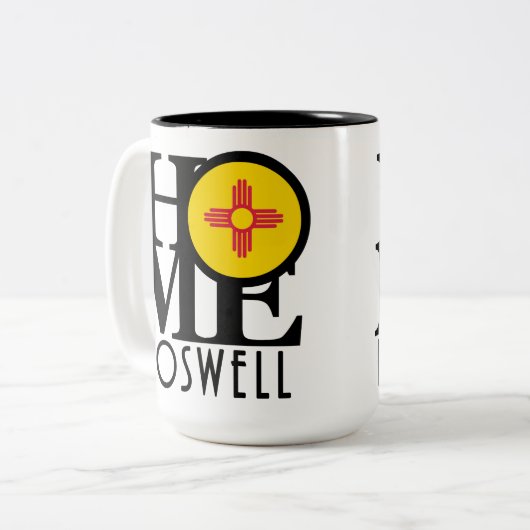 HOME Roswell New Mesico 15oz Tweekleurige Koffiemok (Voorkant links)