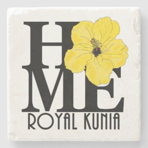 HOME Royal Kunia Yellow Hibiscus Stenen Onderzetter