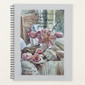  Home Roze Bloemen Love Quote Grijs Dagboek Planner (Voorkant)