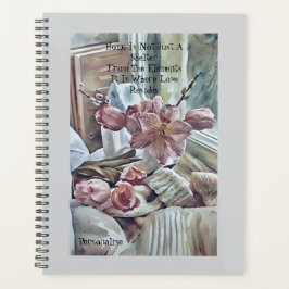  Home Roze Bloemen Love Quote Grijs Dagboek Planner
