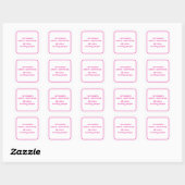 Home (roze) vierkante sticker (Vel)