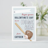 Home Run Baseball Classroom Valentijnsdag Kaart (Staand voorkant)